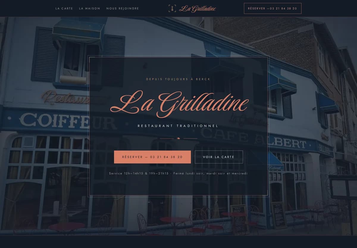 Page d’accueil de La Grilladine